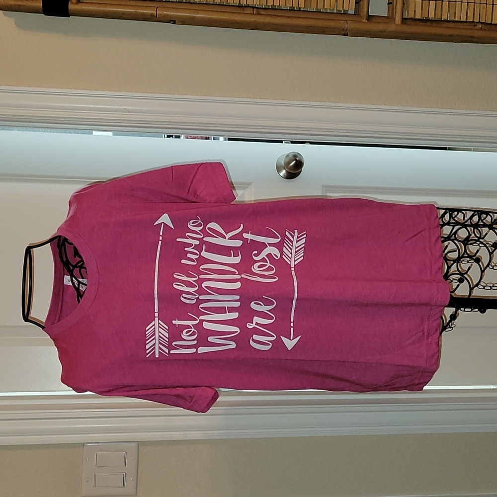 Not all who wander are lost pink tee